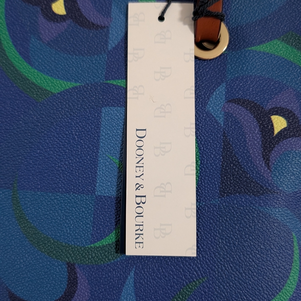 Dooney & Bourke Blue and Green Patterned Tote - Picture 2 of 4